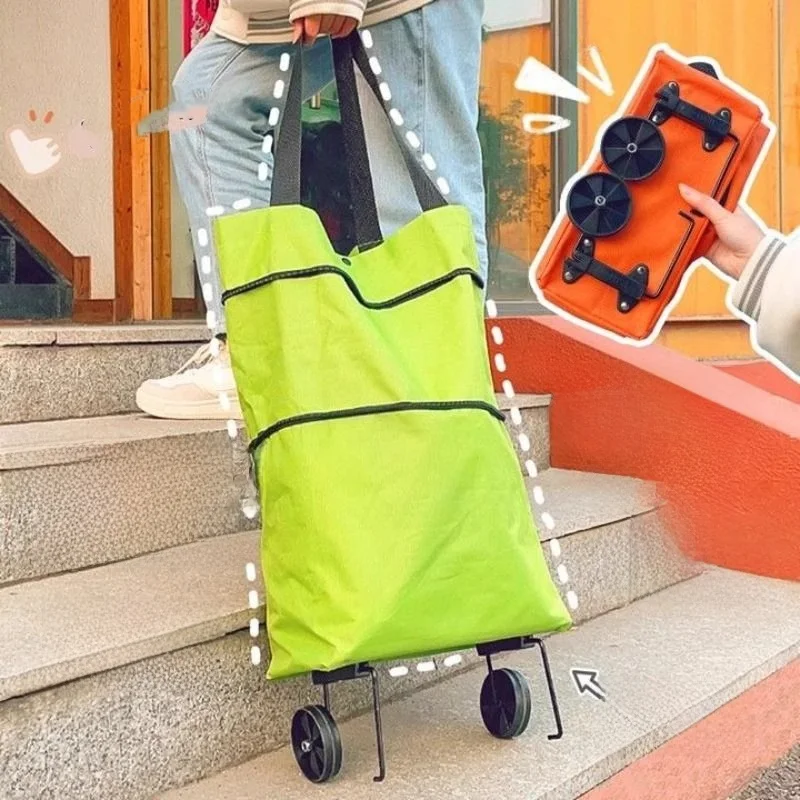 

Portable Large Capaci op Bag Wheelchair Handbag Trailer Design Pig Forest Foldable op Cart Quiet 5 Inch Rubber ...