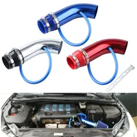 3'' inch 76mm Universal Aluminum car Air Intake Pipe kit Pipes Cold Air Intake System Duct Tube Kit Air filter Red Blue Silver