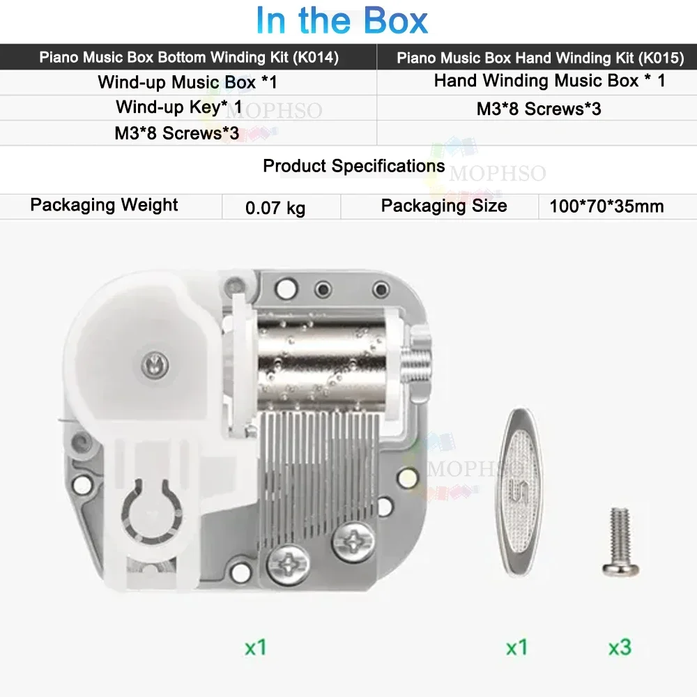 For Bambu Lab Model Mouse Kit 002 Diy Model for Bambulab Clockwork Hand Crank Piano Music Box model Standard Part DIY 3D Printed