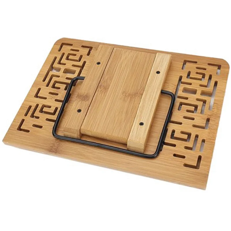 ADP-Foldable Tablet Textbook/Music File Holder/Retro Hollow Elegant Pattern Desk Bookcase