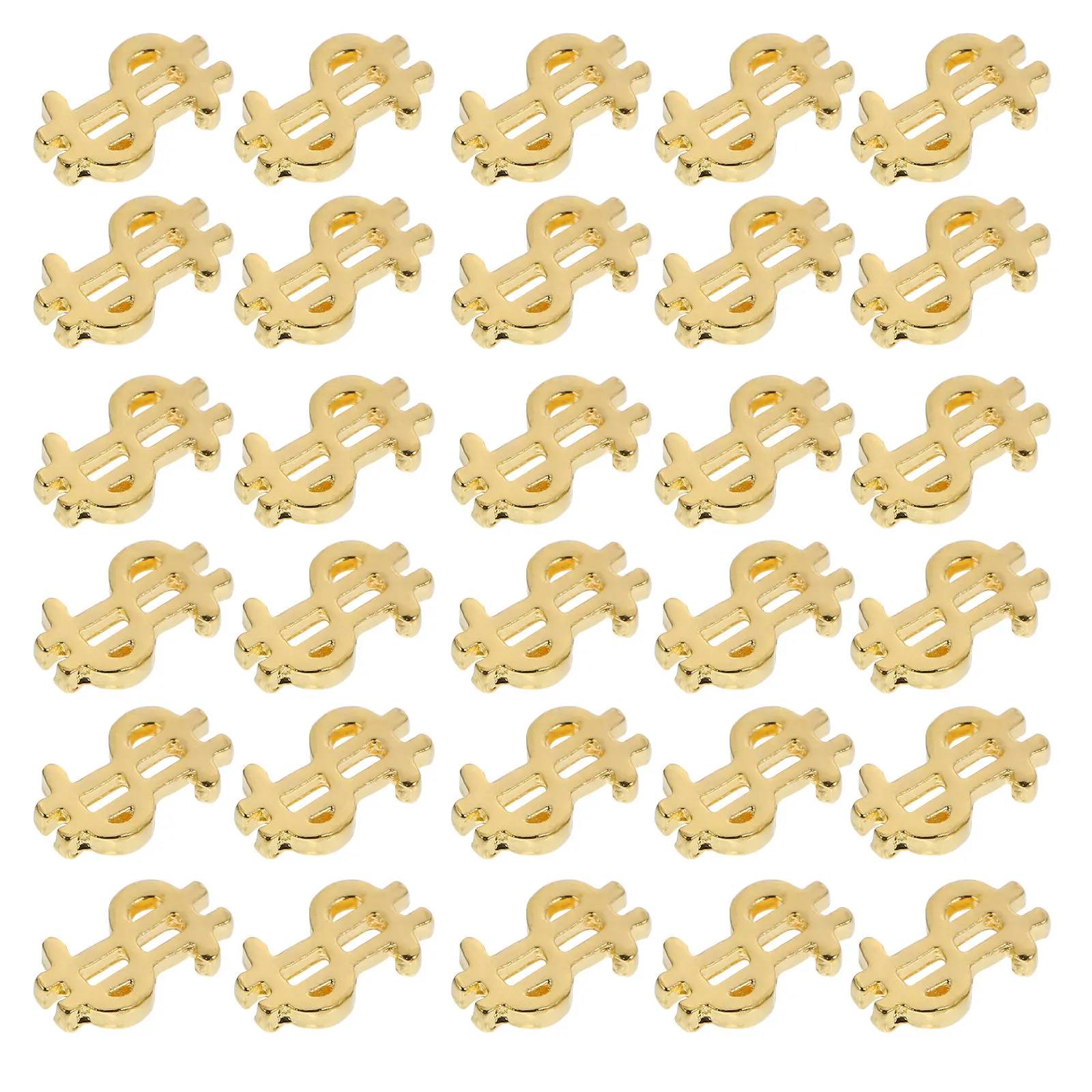 100Pcs Alloy Nail Ornaments Golden Nail Art Charms for Manicure Decor DIY Fingertip Decors Wedding Party Daily Use
