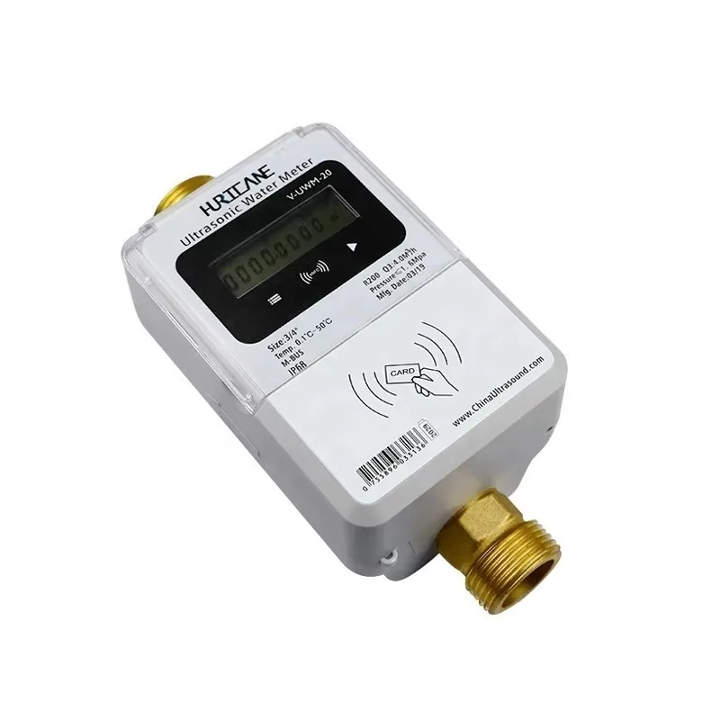 DN20 Smart IC Card Prepaid Ultrasonic Water Meter with Built-in Valve