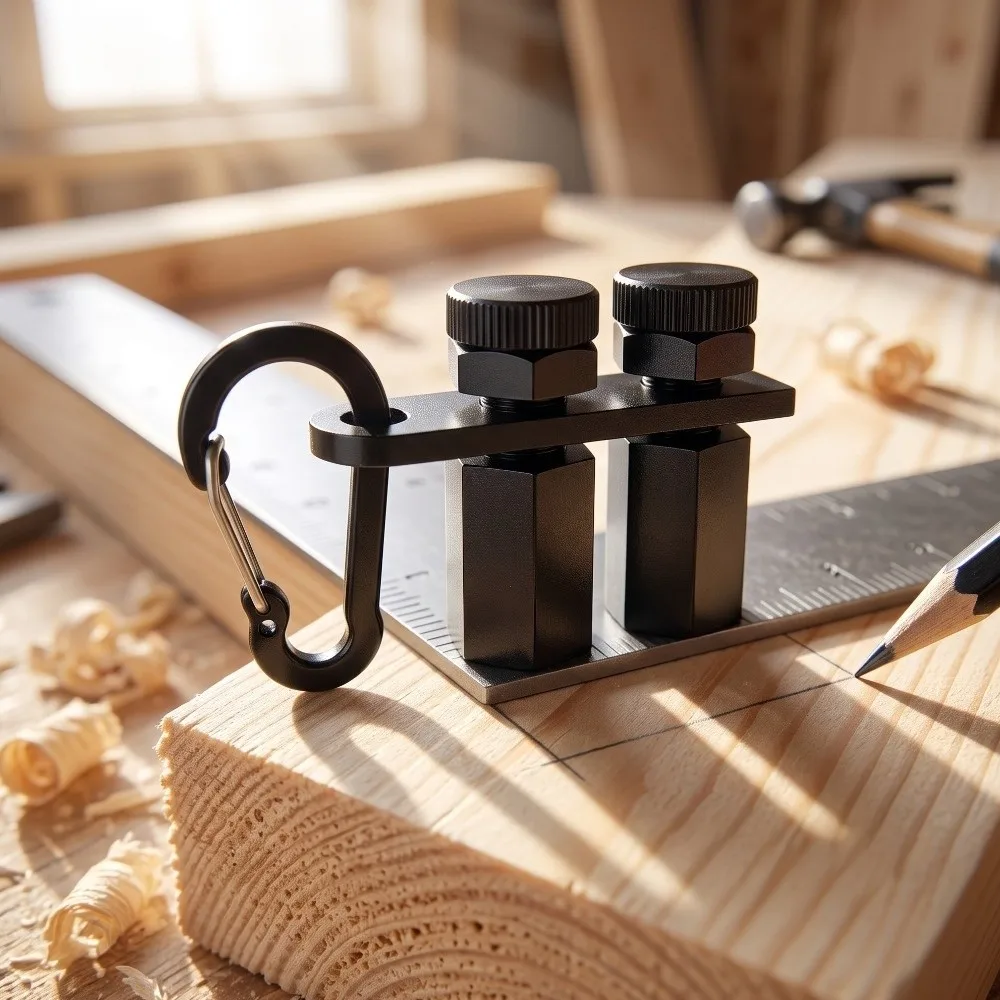 Precision Stair Gauge Hexagonal Portable Framing Square Stops Multi-Function with Holder Framing Jig Stair Layout