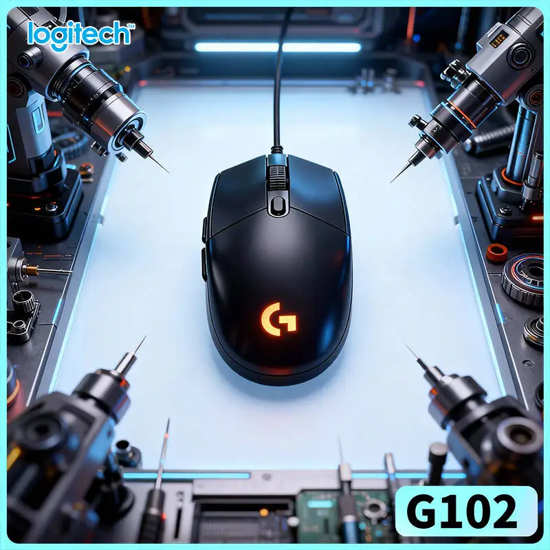 Logitech G102 Gaming Mouse, 1ms Report Rate, 8x Faster Than Ordinary Mice, RGB Sync, 6 Buttons for MOBA Games