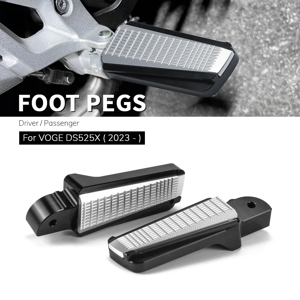 Motorcycle Aluminum Foot Pegs Widen Footrest Pad Extension Passenger Foot Rests Pedal For VOGE DS525X DS 525 X 525DSX 525 DSX