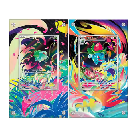 Art Display for Pokemon M1L Mega Bulbasaur Card Extended Art Display Case Desktop Ornament Collection Card Psa Display Rack