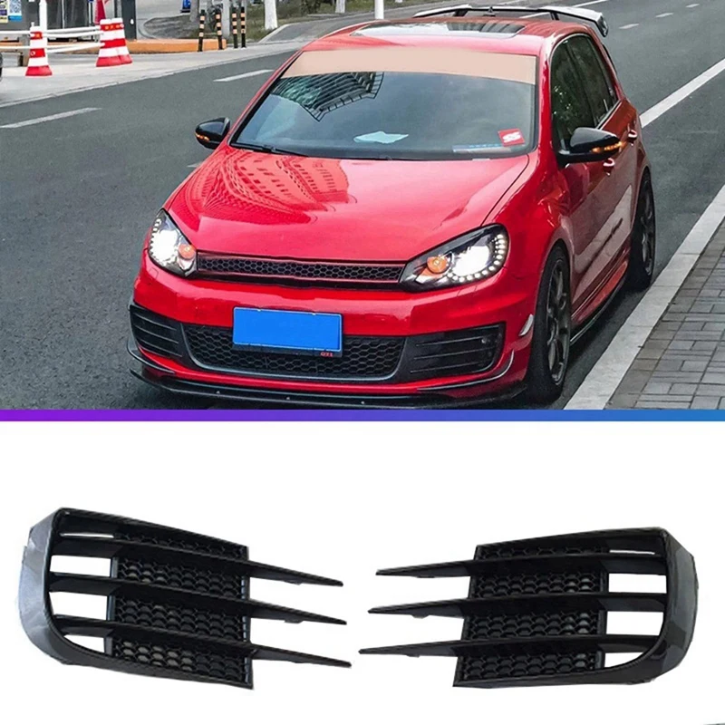 4 Uds. Parachoques delantero de coche luz antiniebla cubierta de rejilla cubierta de luz antiniebla embellecedor para Golf 6 MK6 GTD 2008-2013