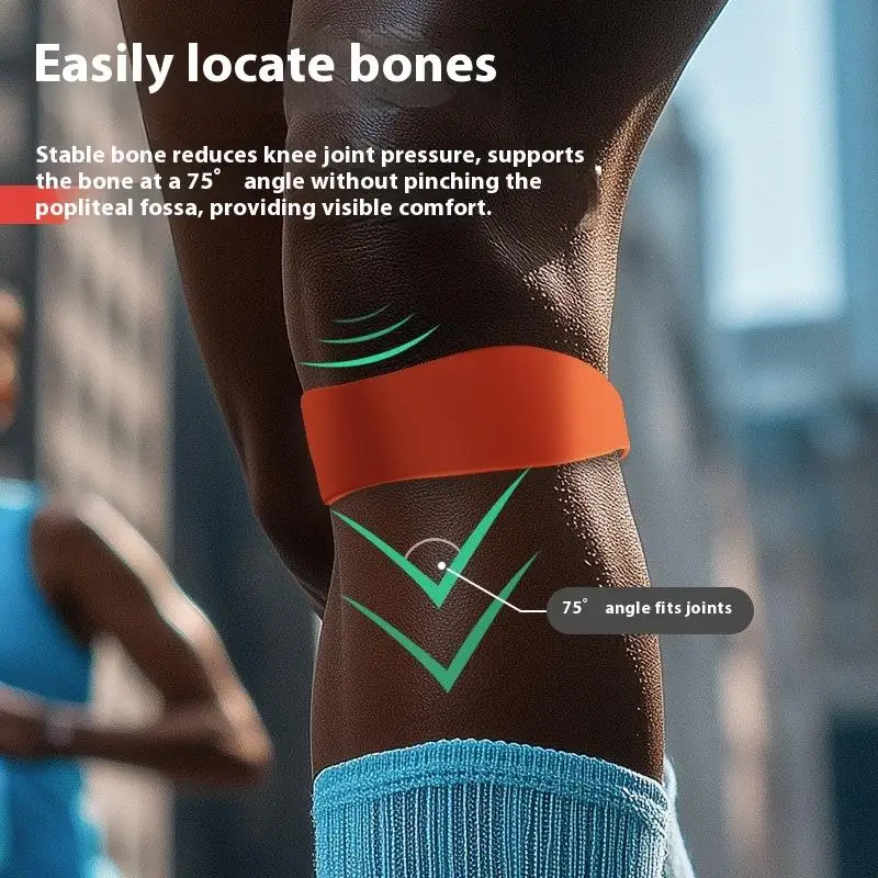قطعتان من الأشرطة الواقية من السيليكون؛ دعم مثالي للركبة وممتص للصدمات للرياضة والارتداء اليومي.