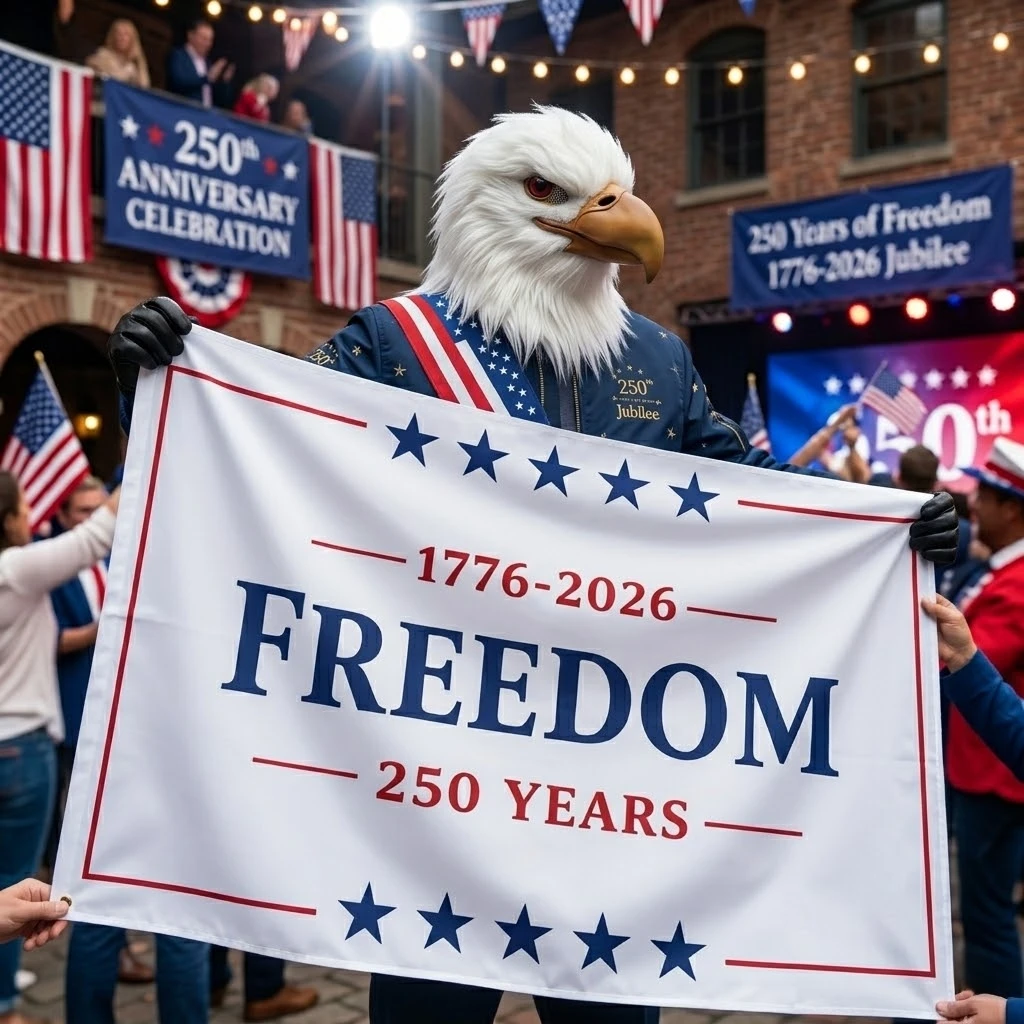 

USA Patriotic Eagle Head Mask Freedom Cape 4th of July 1776-2026 Independence Day Costume America 250 Celebration Cosplay