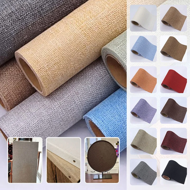 Self-adhesive Linen Book Cover Book Binding Cloth For Photo Album Scrapbook Linen Surface Paper Backed Craft Paper Protection
