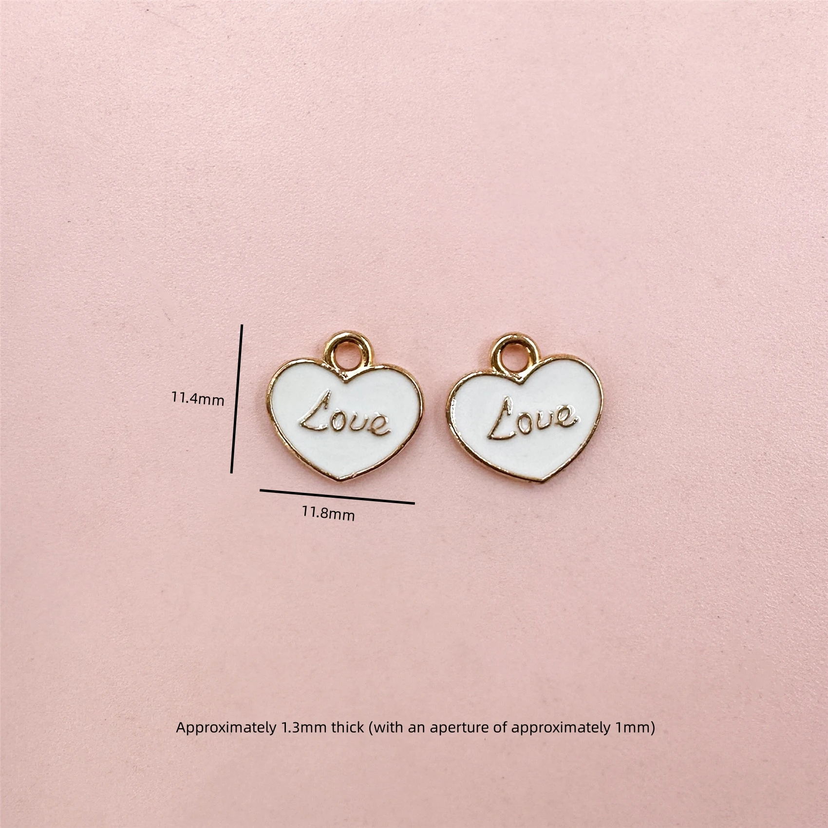 Alloy Dripping Oil Little Love Heart Pendants For Bracelet Earring Making Handmade Material DIY Jewelry Accessories Loose Beads