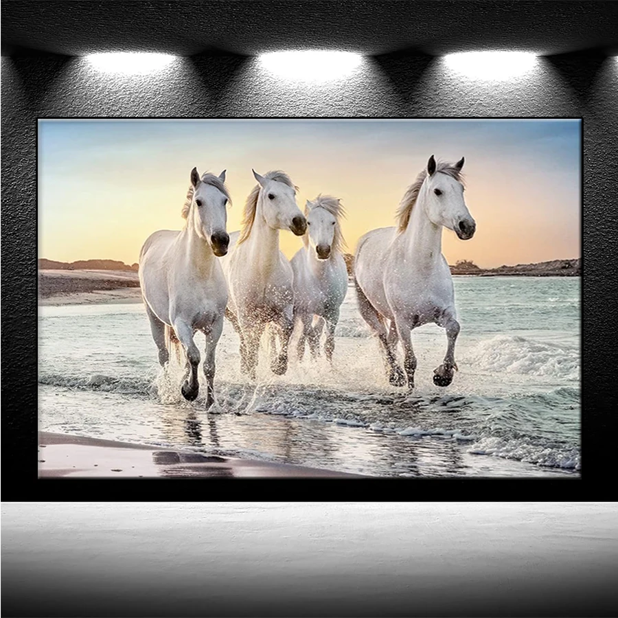 DIY Diamond Painting Sunset Beach Animal Horse Rhinestone Diamond Mosaic Full Drill Square Embroidery Handmade Hobby