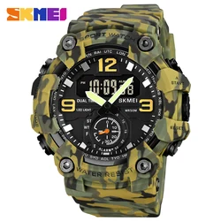 SKMEI Brand Sport Watch Men Luxury 3 Time Led Light Electronic Watches Fashion Military Wristwatch Sports Clock For Man 2022