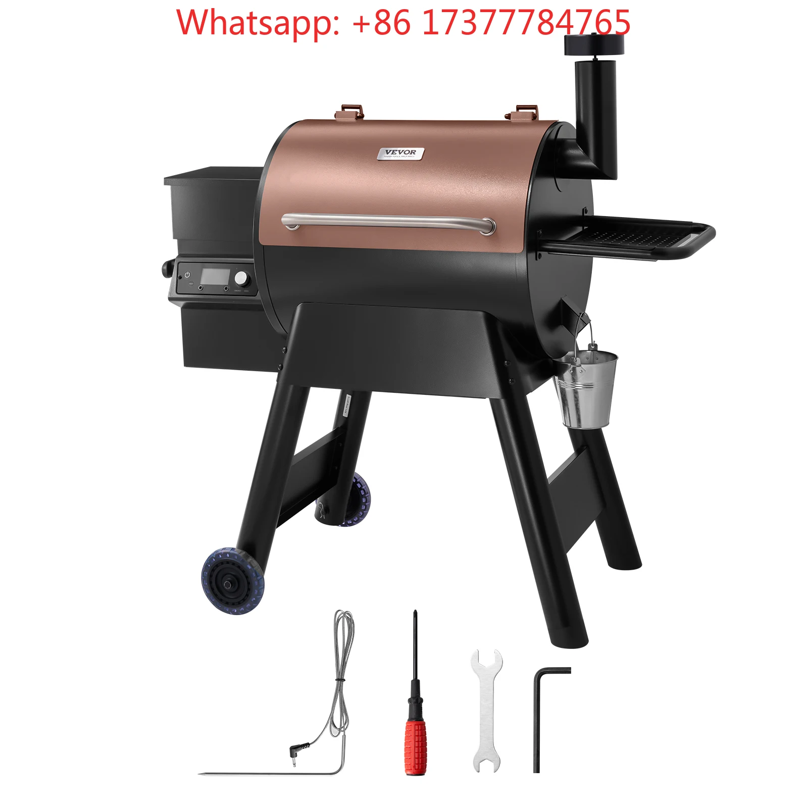 Wood Pellet Grill Smoker BBQ Grills for Outdoor Cooking with WiFi-app Control, LCD Screen Controller for Camping Yard