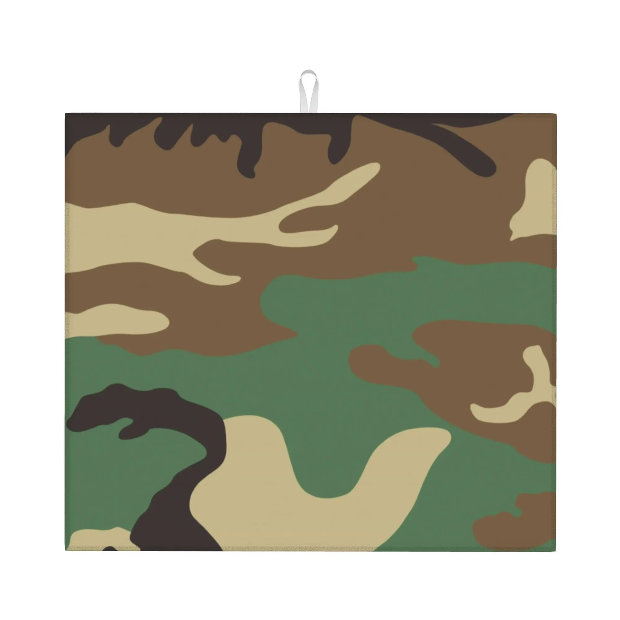 U.S Military Woodland Camo Pattern Non‑Slip Absorbent Barware Tableware Oil Proof Army Camouflage Bathroom Drying Mat Kitchen