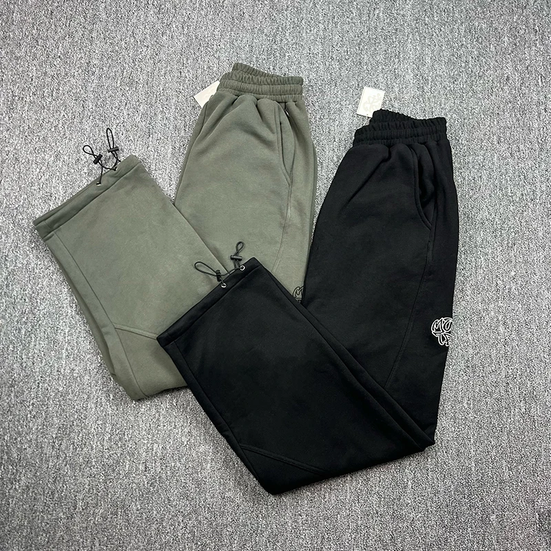 

Good Quality Mertra Splice Color Embroidery Logo Clothes Men Women Winter Autumn Casual Loose Sweatpants