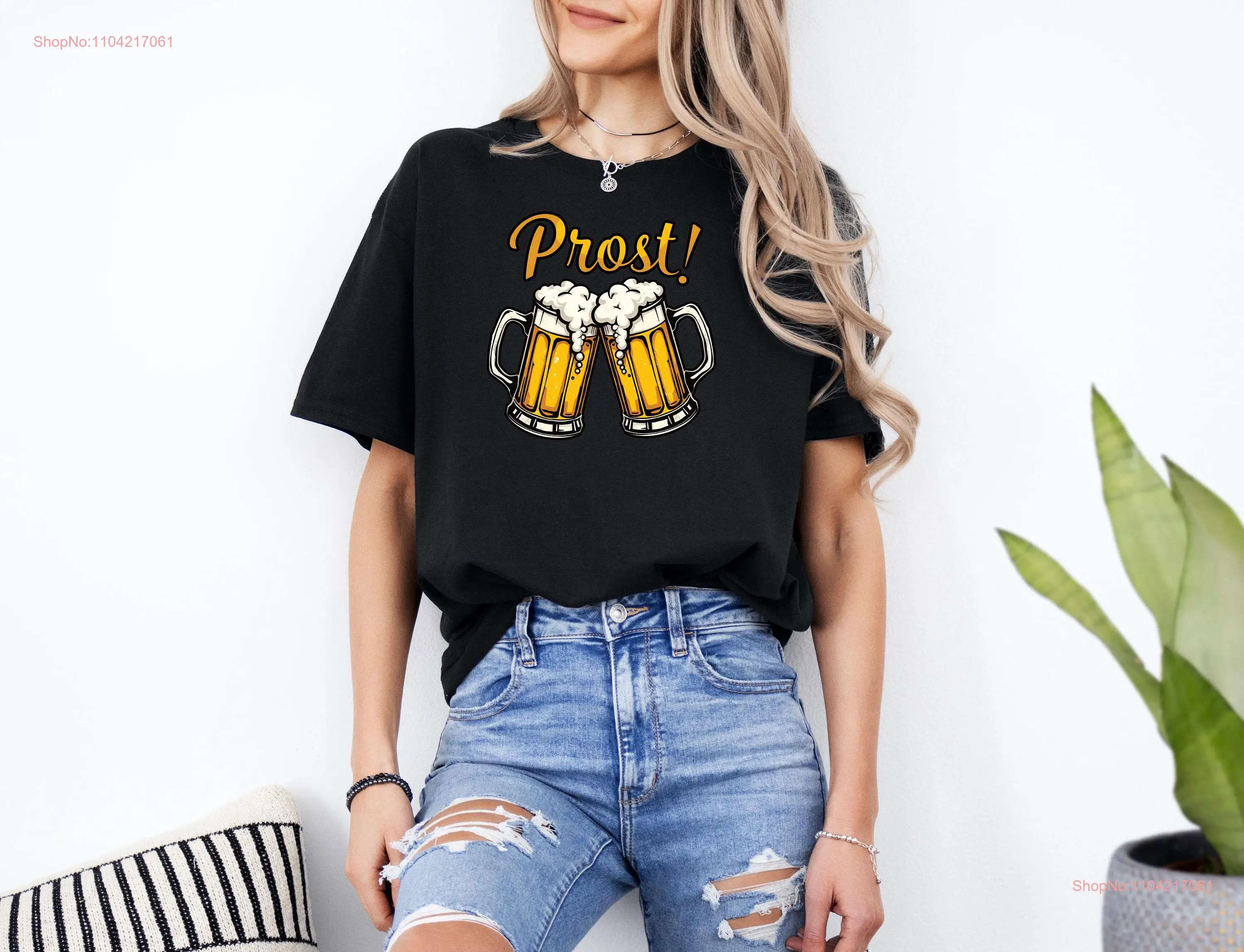 Prost Beer T Shirt Funny Oktoberfest Drinking German Festival Bavarian Lover Cheers Mug long or short sleeves