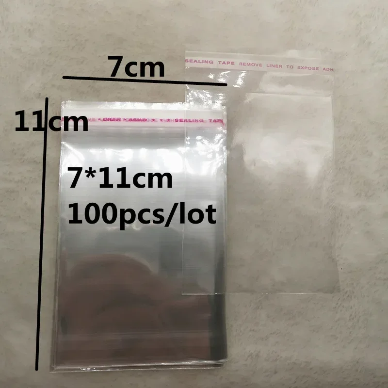 100pcs/lot 4x6cm Various Models Poly Bag Transparent Opp Plastic Bags Self Adhesive Seal Jewellery Making Packaging Bag