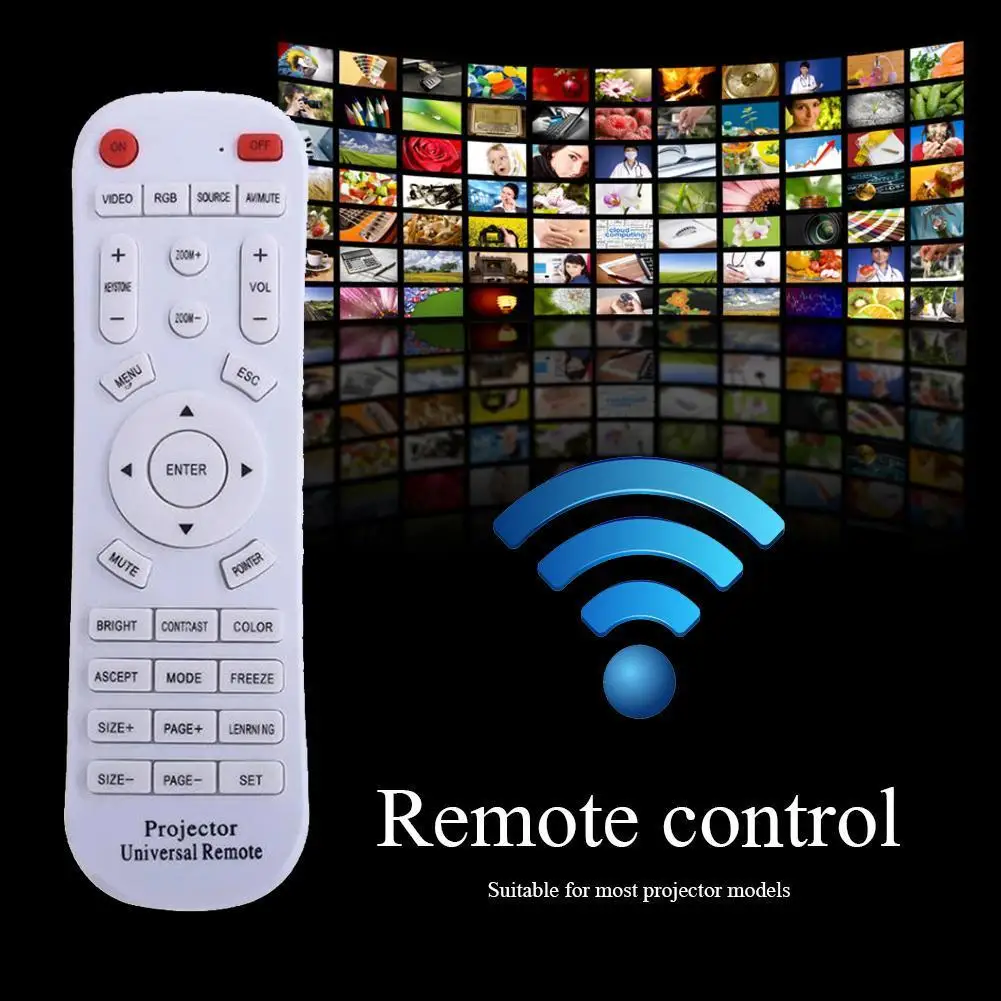 

Projector Screen Remote Controller Remote Replacement Home Theater Accessories for Most Projectors Smart Remote Universal Remote
