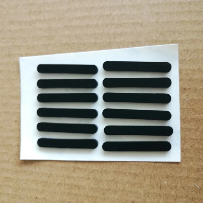 Patins en caoutchouc ovales antidérapants auto-adhésifs en silicone noir, épaisseur 1,5 mm, largeur 3 mm, pour meubles et équipements d'ordinateur portable