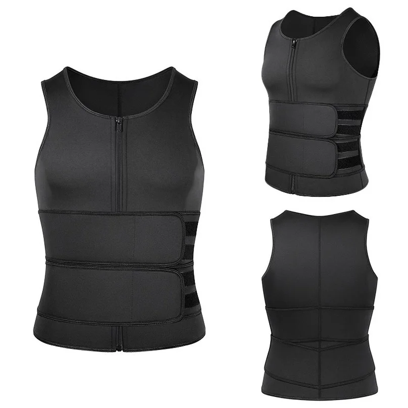 Sauna Sweat Body Shaper Men Waist Trainer Corset Abdominal Binder Belt Slimming Belly Neoprene Vest Tank Top Fat Burner Fitness