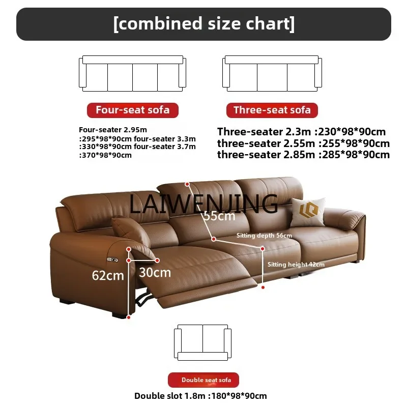 

LYN leather sofa against the wall function 2024 new straight row living room minimalist leather sofa