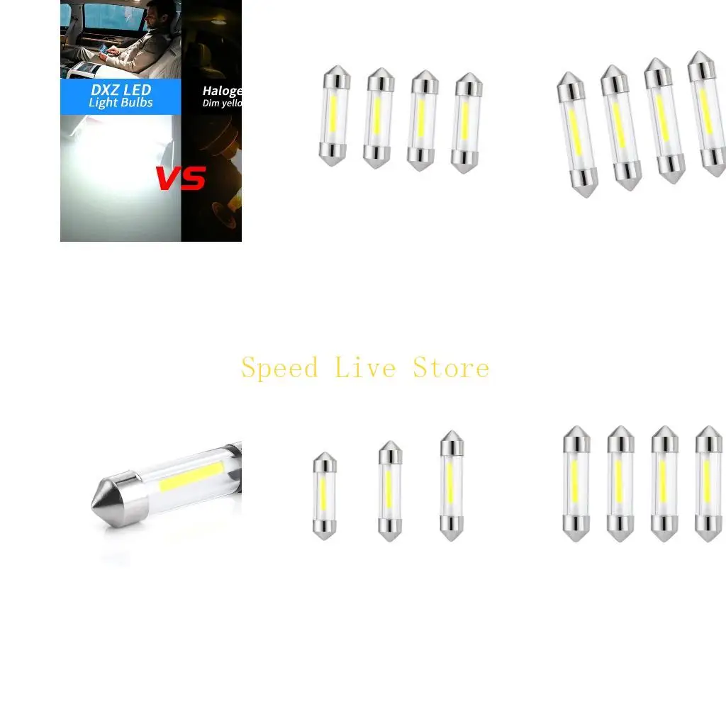 547C 12V Interior Reading Light Bulb LED Festoon Replacement Lamp Pack of 5 Clear Housing for Car Map and Cabin Lighting