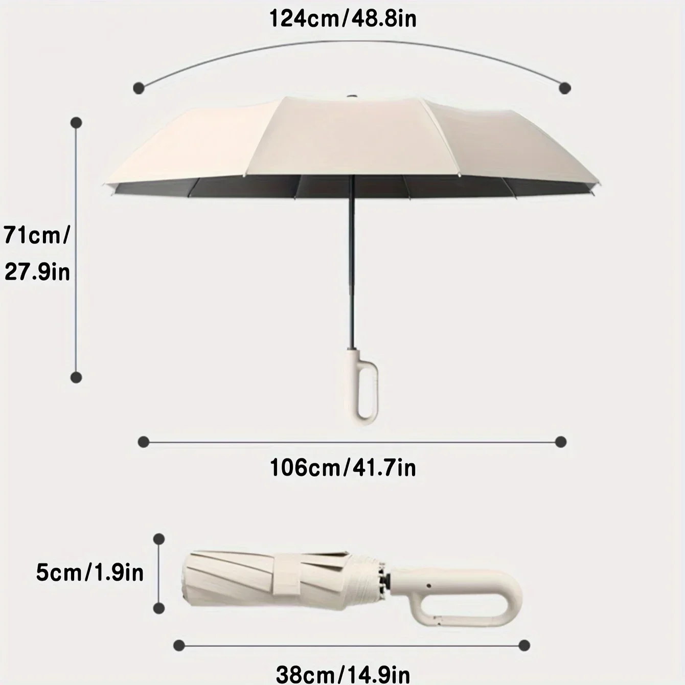 30 ossos à prova de vento forte 105cm guarda-chuva dobrável automático reforçado para homem, alça de fivela grande resistente ao vento e à água