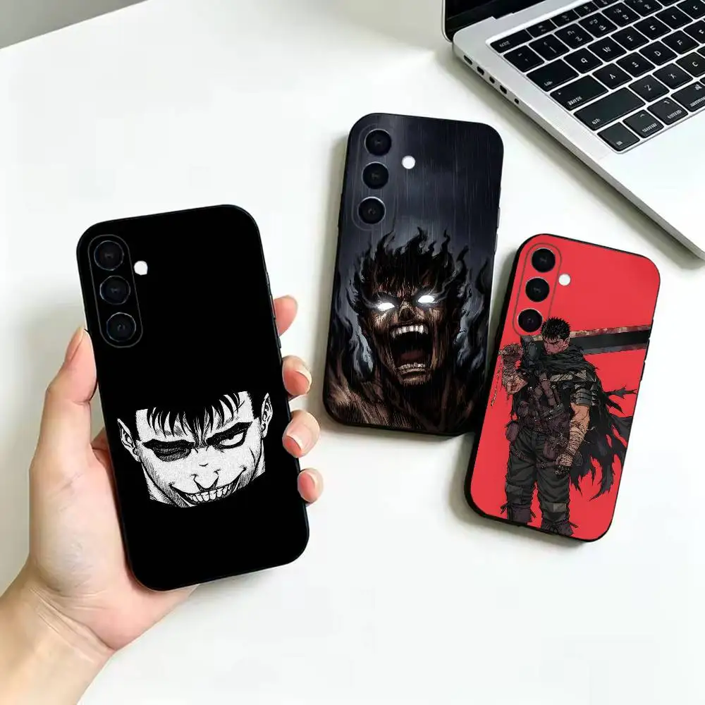 B-Berserk G-Guts-s Shockproof Black Case, Compatible with Samsung Galaxy A02S,A12-A52,A21S,A31,A41,A51,A71-A73,A30S