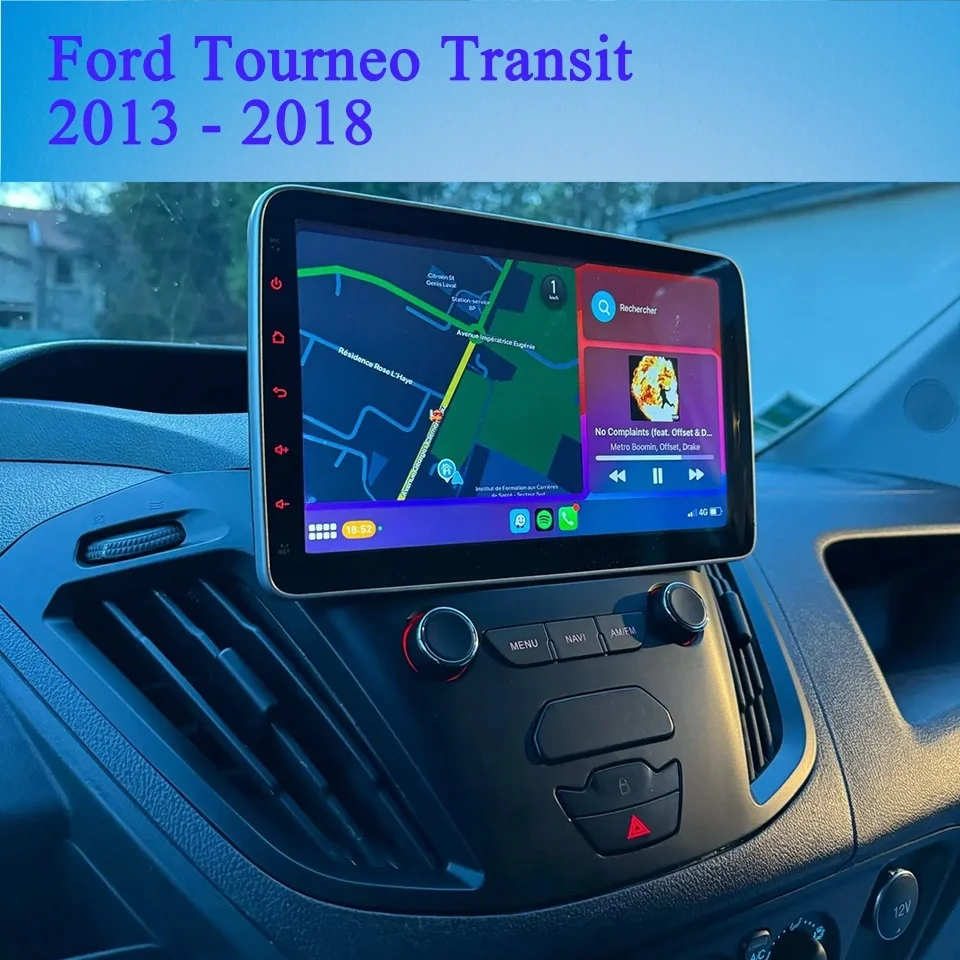 9'' Android 14 8G Ram Car Auto Radio Stereo Music Video PC Tablet Headunit For Ford Tourneo Transit Custom 2013 - 2018 CarPlay