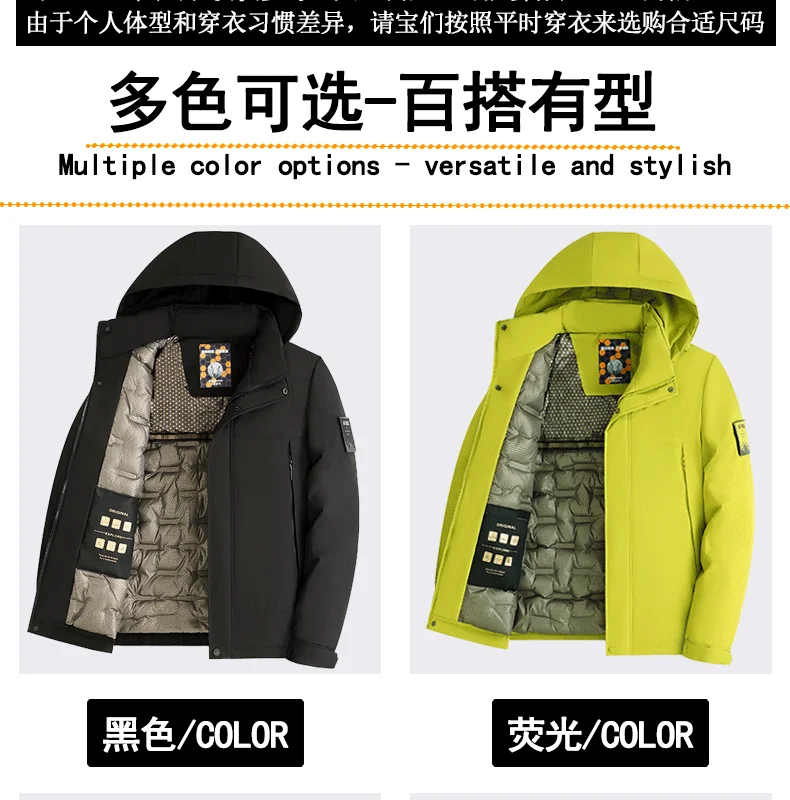 Winter Graphene Three Proof Wool Parkas New Thickened Warm Velvet Clothing Cotton Clothes Men's Fashion Detachable Hooded Jacket
