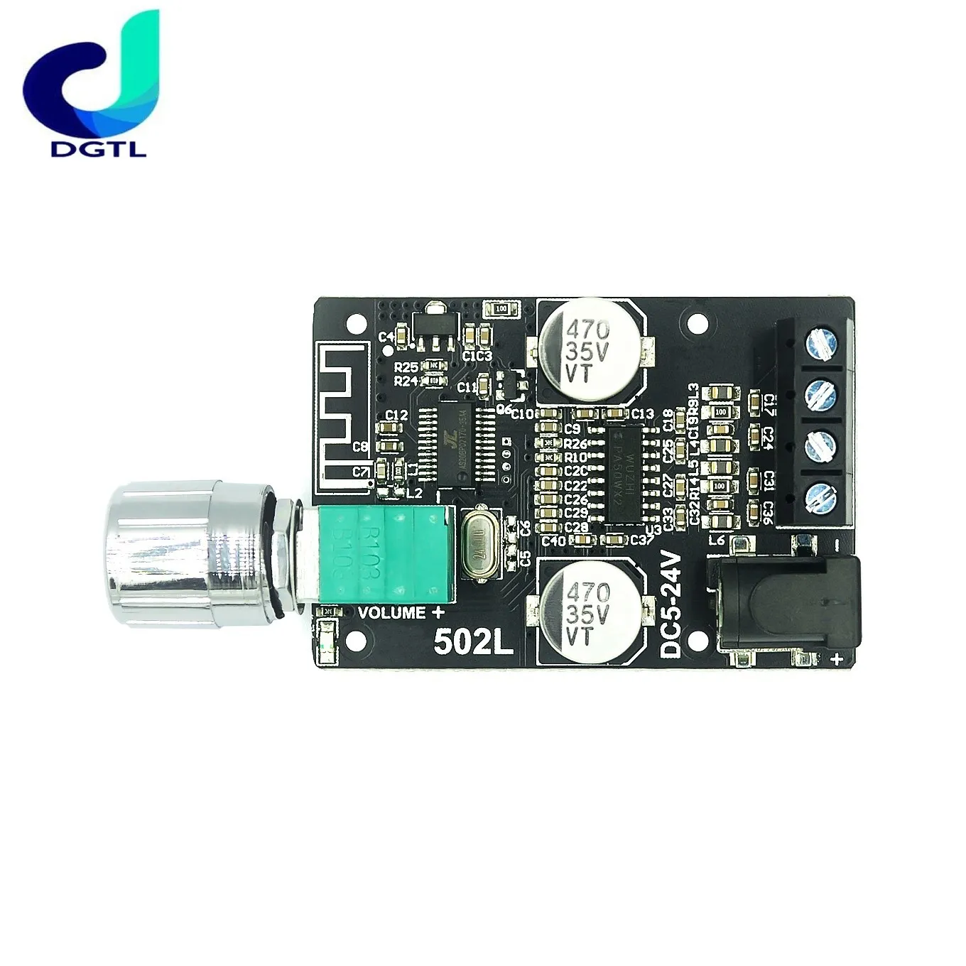 ZK-502L MINI Bluetooth 5.0 DC 5-24V Wireless Audio Digital Power amplifier Stereo board 50Wx2 Bluetooth Amp Amplificador