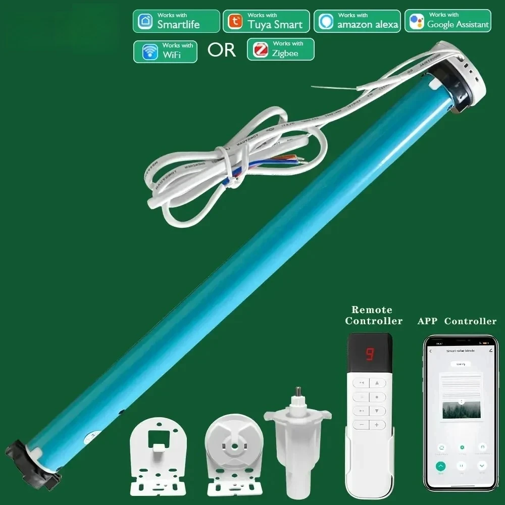 

Zigbee Or Wifi Smart Curtains Motor Roller Blinds For Windows Automatic Shade