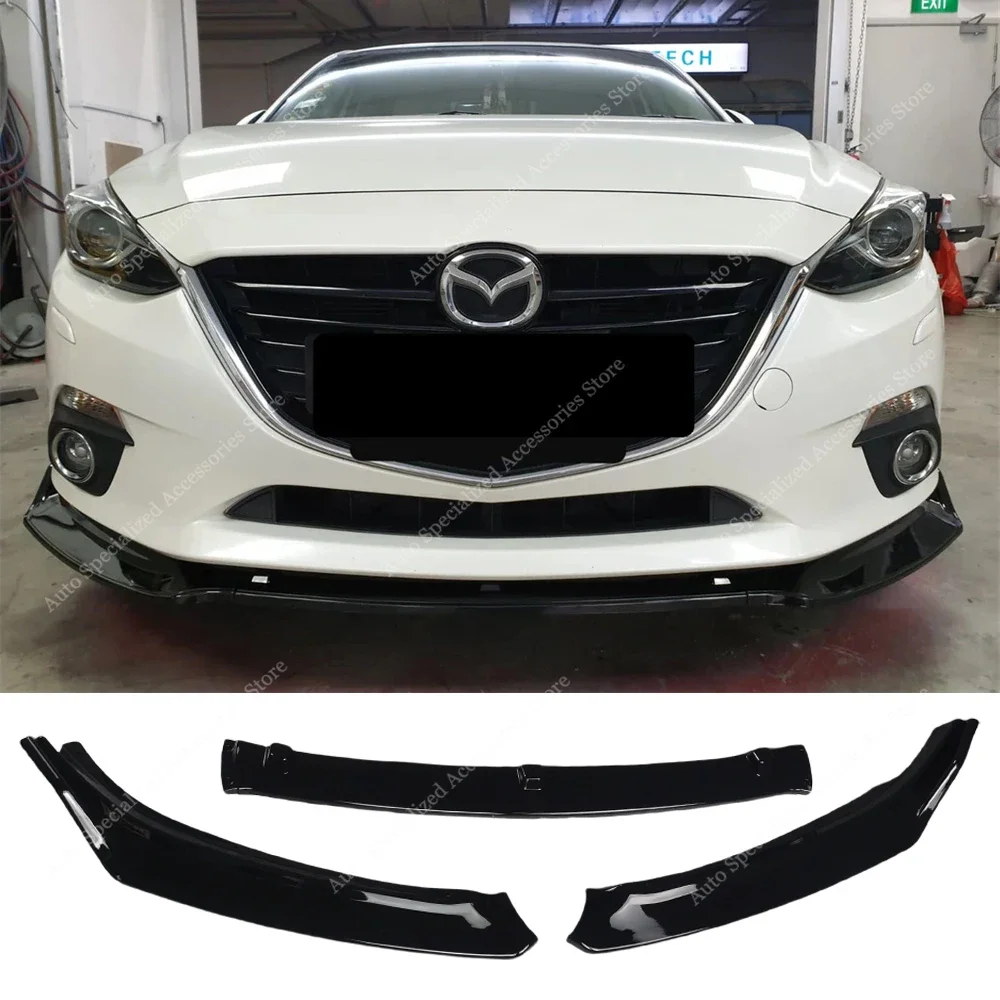 

Front Bumper Lip Spoiler Splitter Diffuser Retroft Cover Guard For Mazda 3 MK3 BM BN SKYACTIV 2013-2018 Styling Bodykits Tuning