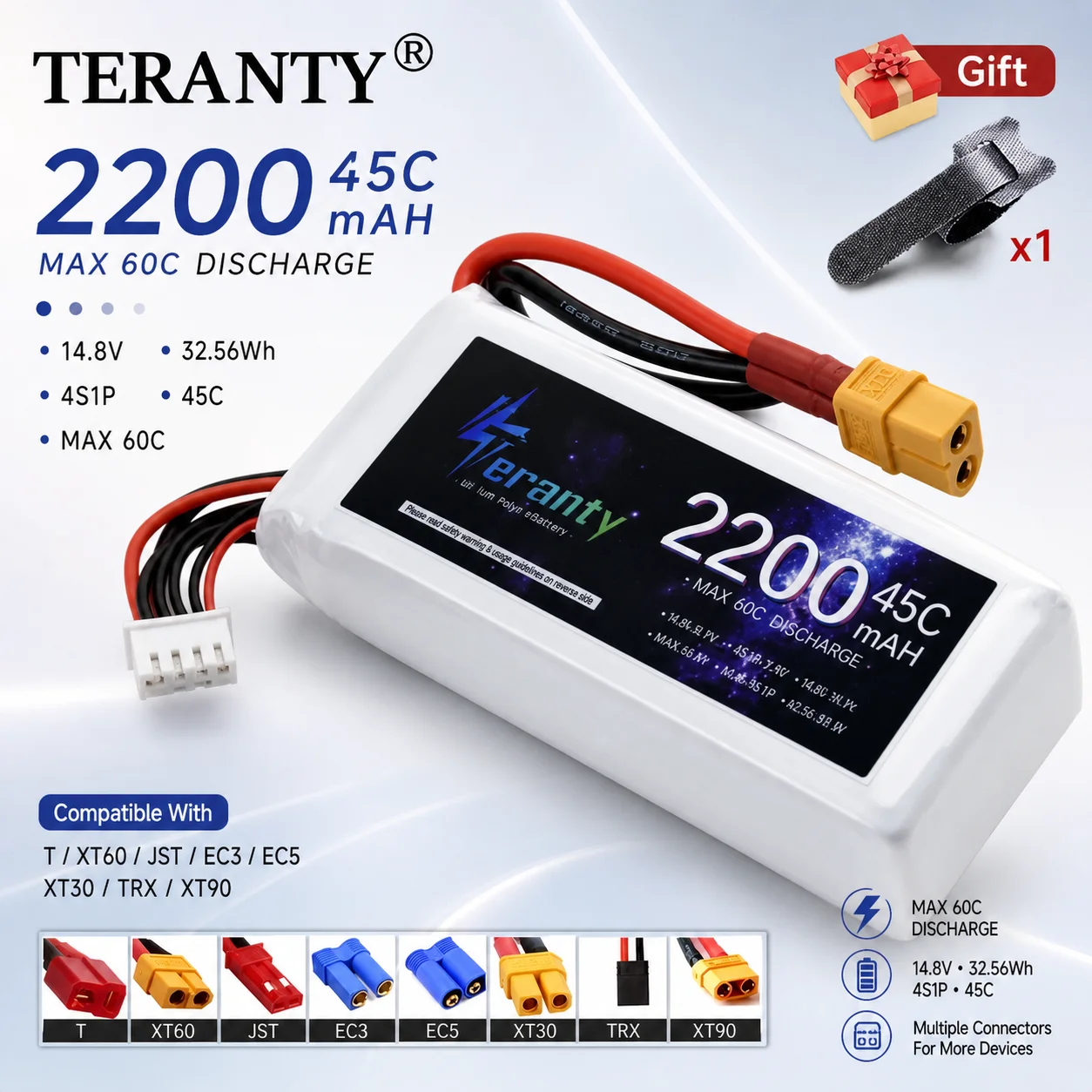 Rechargeable 3S 11.1V 2200mAh 45C LiPo Battery with T JST XT30 XT60 Plug for RC Helicopter Quadcopter Car Airplane