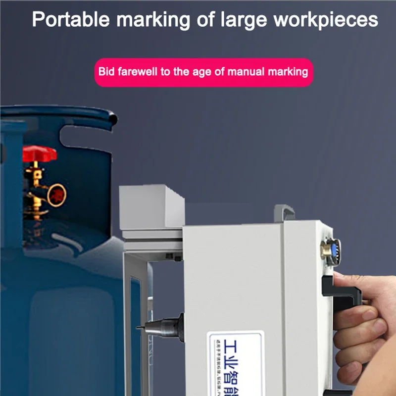 Portable Engraving Pneumatic Marking Machine 140x20mm Touch Screen For Nameplate Cylinder Number Frame Chassis