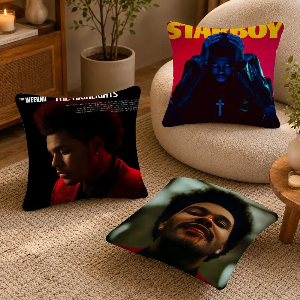 Singer Album T-The W-Weeknd Cushion Cover Soft Short Plush Pillow Case Double Sided Print Washable Sofa Bed Home Decor Gift
