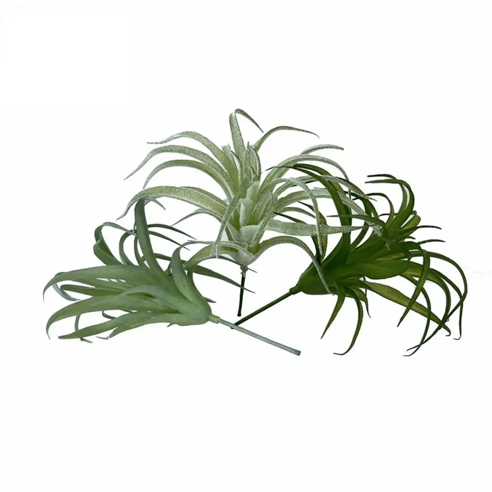 3 szt. Wiszący kwiat dekoracje weselne rośliny powietrzne sztuczne bromeliady sztuczna flokowana rośliny Tillandsia