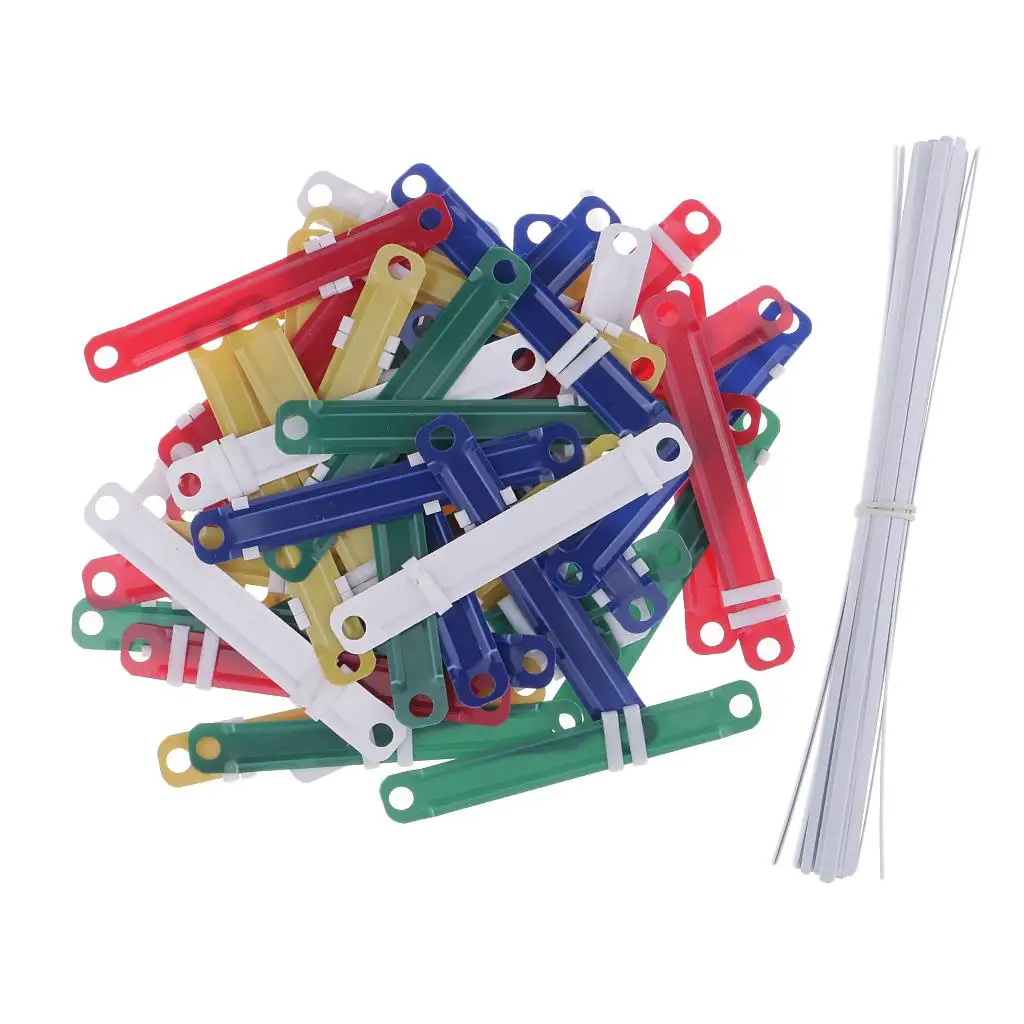 50x Binder Clips File Binding File List Two-hole Loose-leaf Binder Fasteners