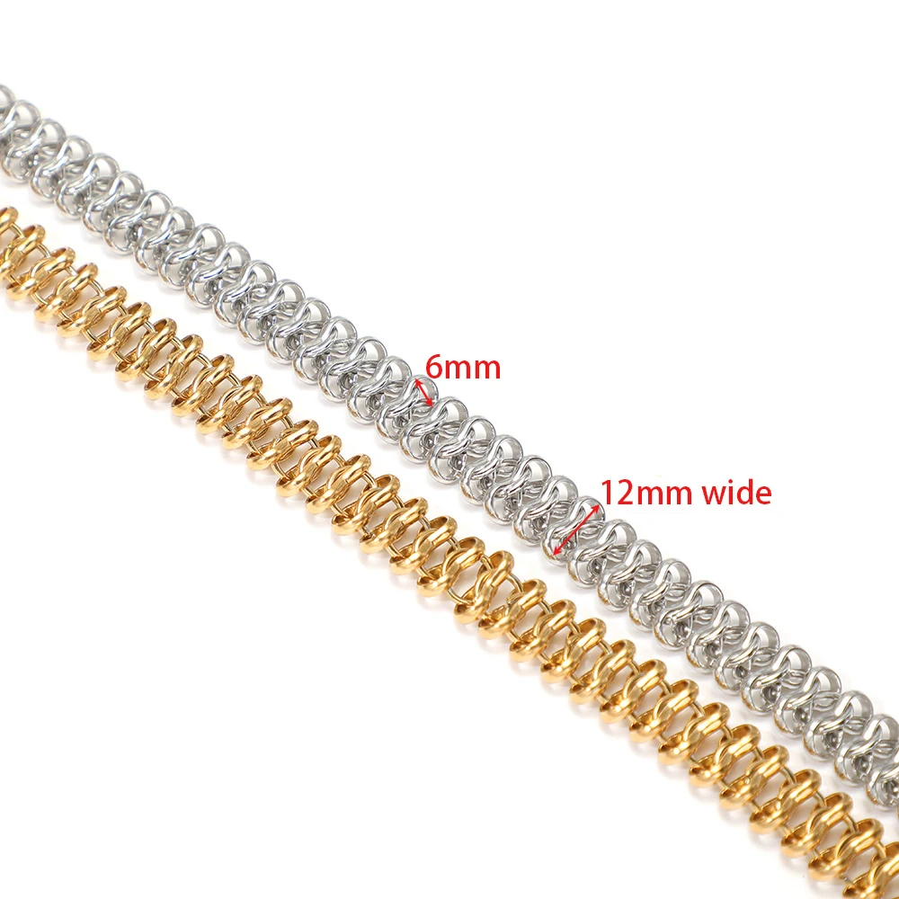 1 Meter lange Schlangenknochenkette aus Edelstahl mit 8-förmigen Knotenketten für DIY Hip-Hop-Schmuckherstellung, Halsketten, Armbänder, Zubehör – Detail 1