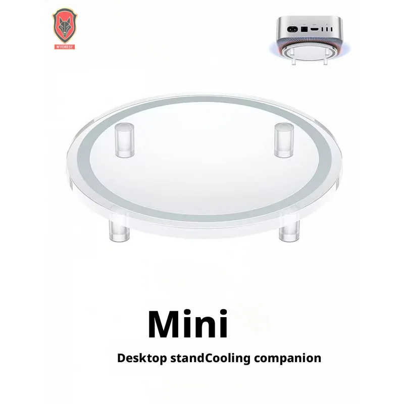 WYORESY for (Mac Mini M4/M4 Pro) Dustproof Base Stand Shock Absorption Anti-Sway Hollow Cooling Desktop Host Fixed Holder