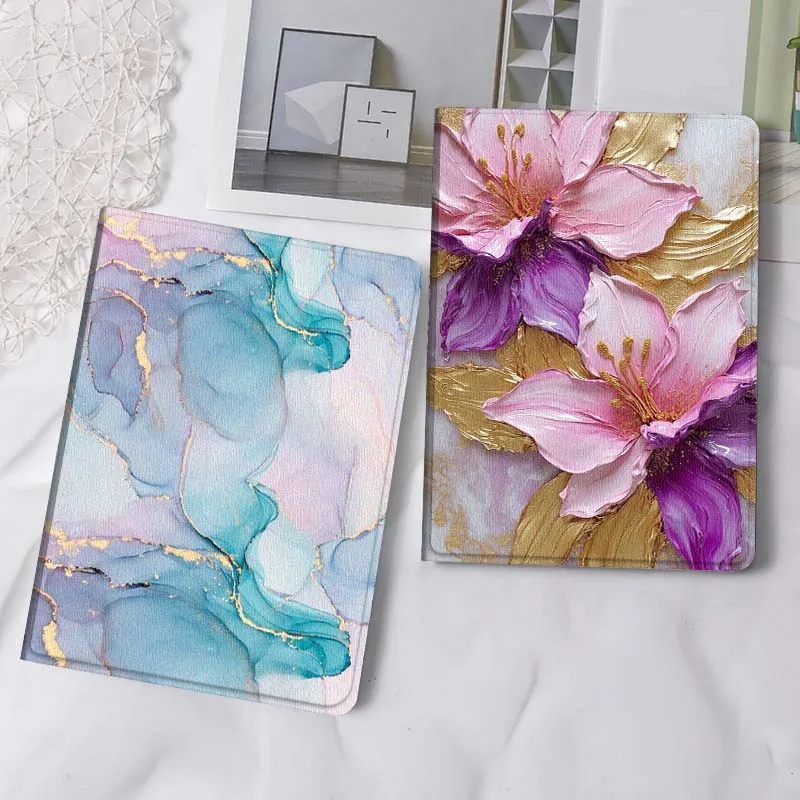 

Blue Purple Gold Marble Tablet Case For Samsung Tab Galaxy S6 S11 A A7 A8 A9 A11 10.1 10.4 10.5 Plus Lite Gift