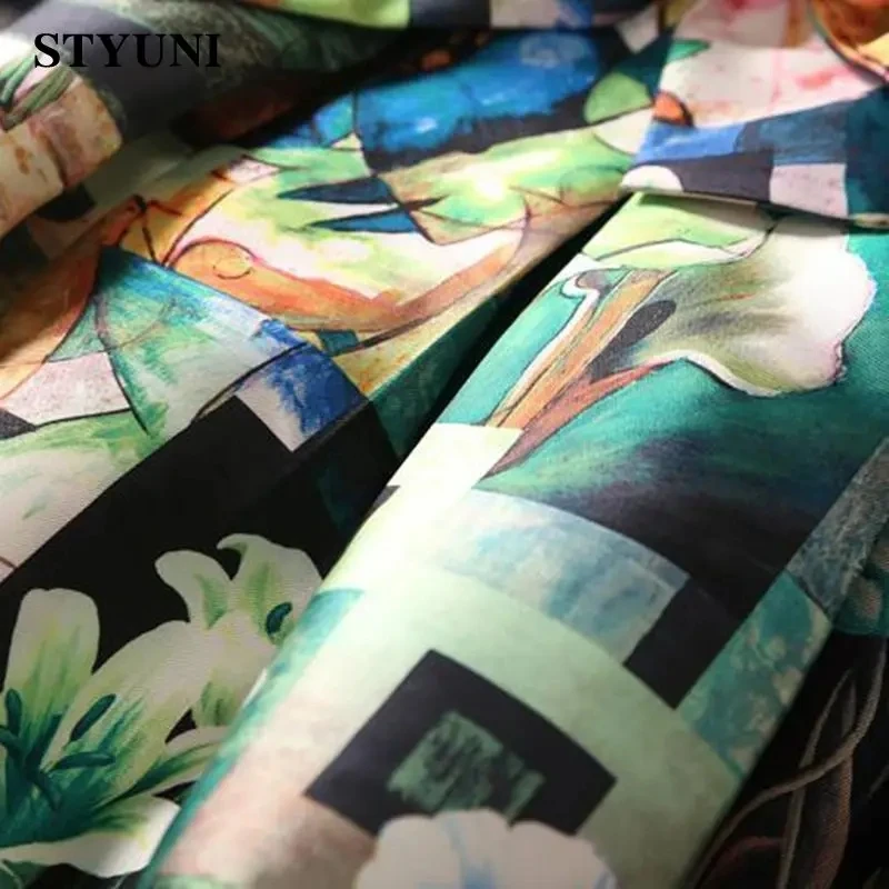 Green Floral Print Prairie Chic A-line Loose Bow Women's Skirt Korean Fashion Above Knee Short Skirts For Women 2024 Spring