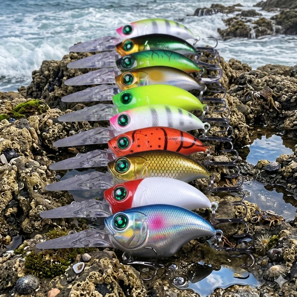 10 Stück Tiefwasser-Crankbait 7,5cm 11g, Flach- bis Tiefwasser-Wobbler 0,5-3m, Langlippen-Hardbait Kunstköder für Barsch, Hecht, Zander