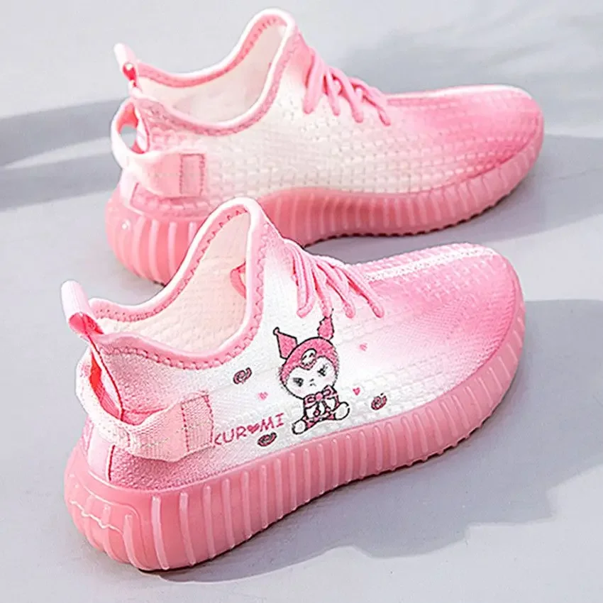 

children's soft bottom sports shoes Sanrio Kuromi girls summer breathable mesh casual shoes non-slip student cartoon sneakers