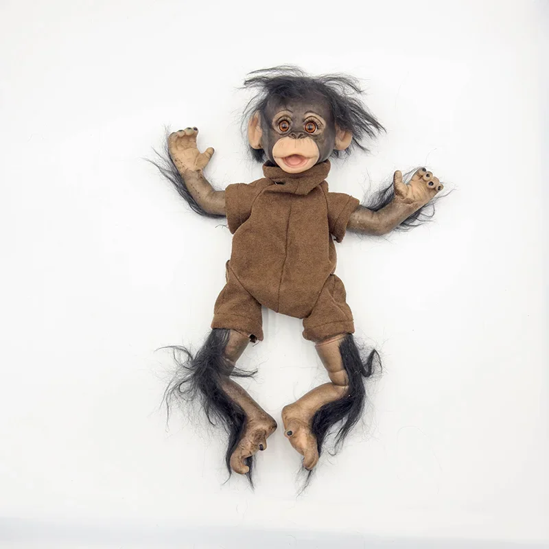 48CM Already Painted Finished Reborn Baby Ape with Mohair on Limbs Cute Monkey DIY Toy  kit molde bebê reborn