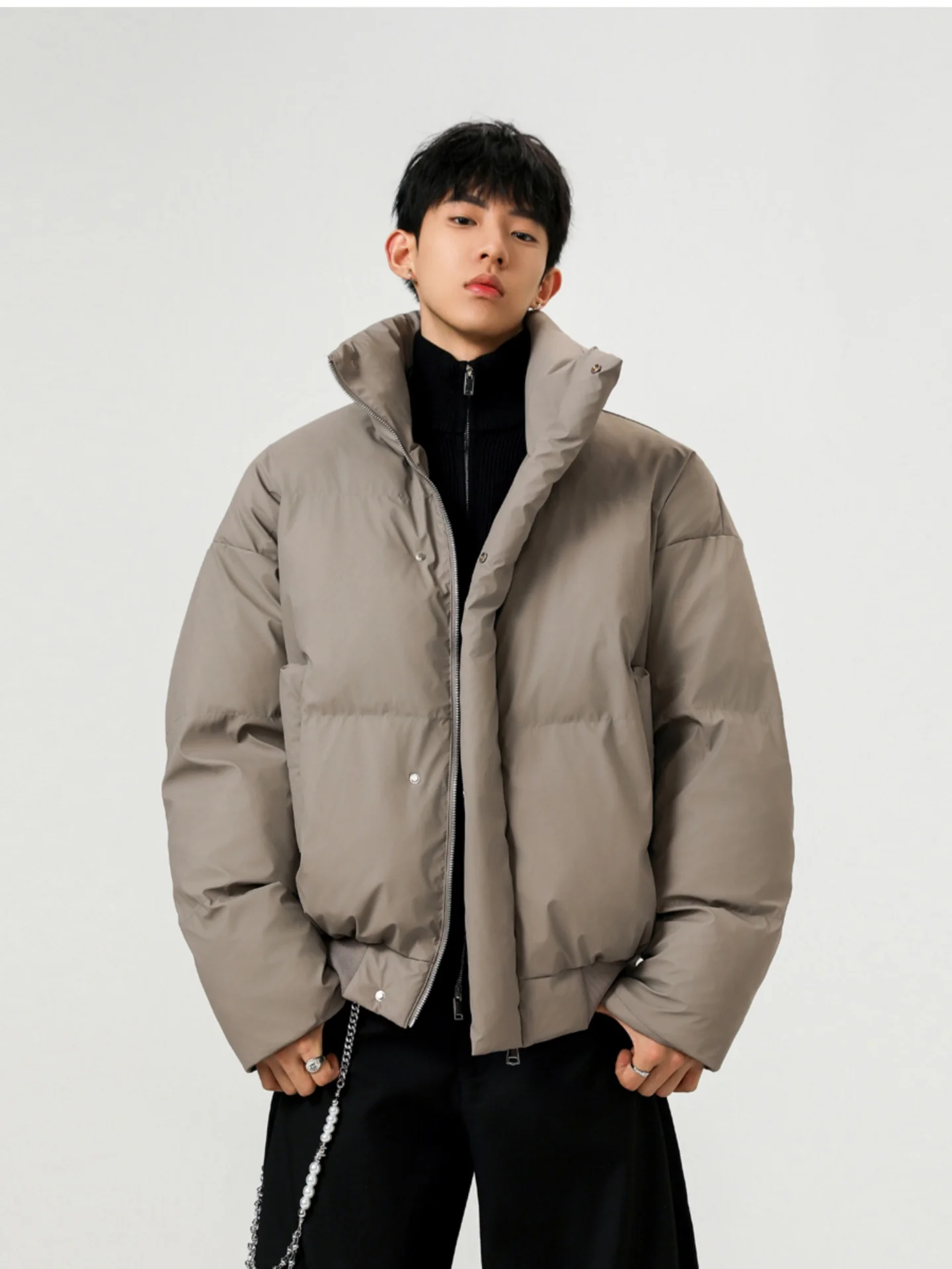 

Мужская утепленная куртка из искусственной кожи и хлопка, теплая, в американском стиле, с воротником-стойкой, зимнее пальто