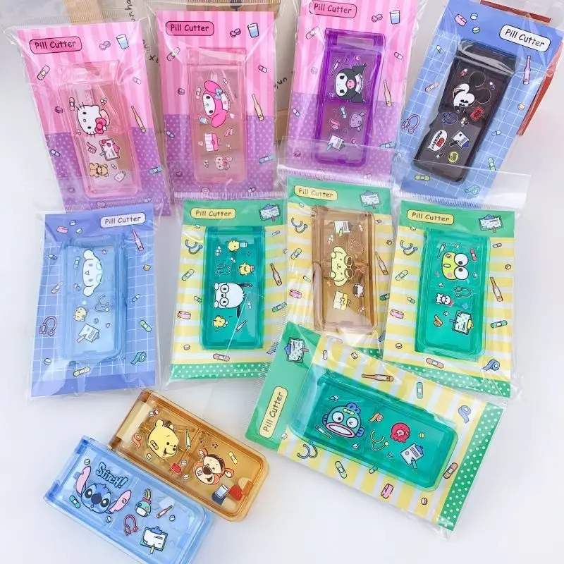 

Sanrio Hello Kitty Cinnamoroll Anime Kawaii Medicine Box Cute My Melody Kuromi Multi-functional Medicine Storage Case Gifts