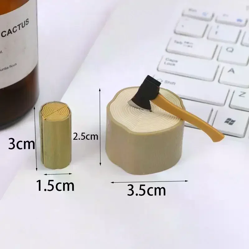1/12 دمية محاكاة الفأس حصة خشبية نموذج دمية مصغرة مزرعة الديكور اللعب دمى منزل المشهد الصغير صور الدعائم