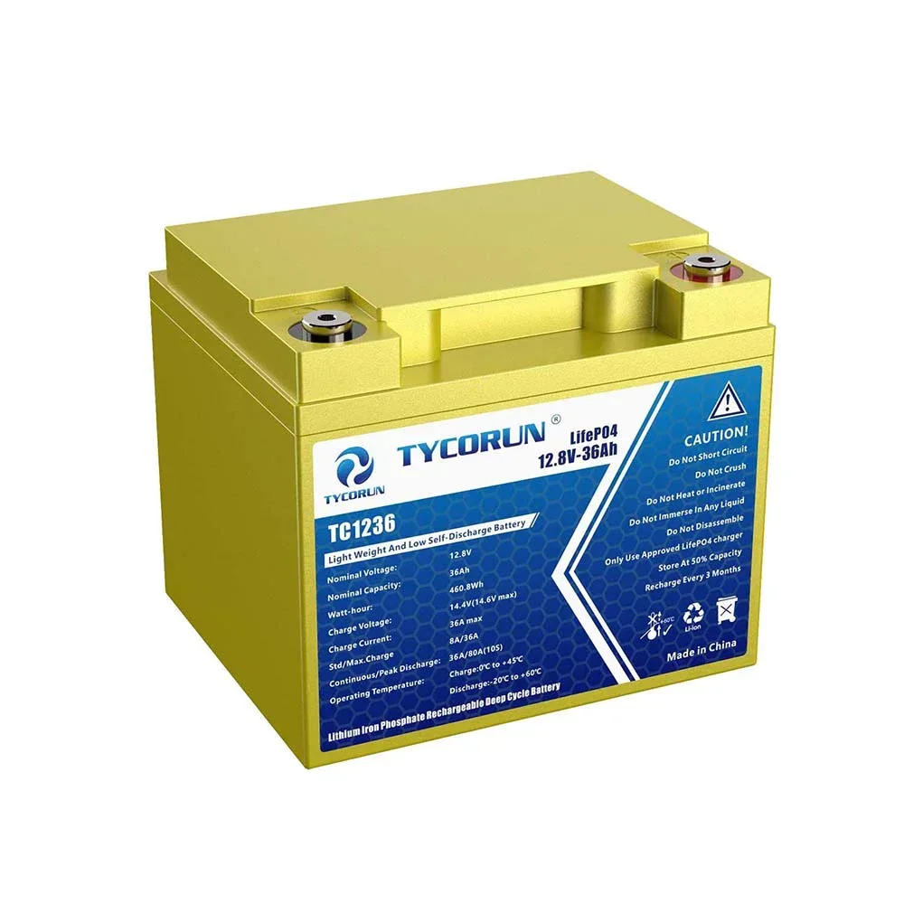 Tycorun 12V 36ah Lithium Battery factory price Wholesale Maintenance Free Low Temperature Start battery